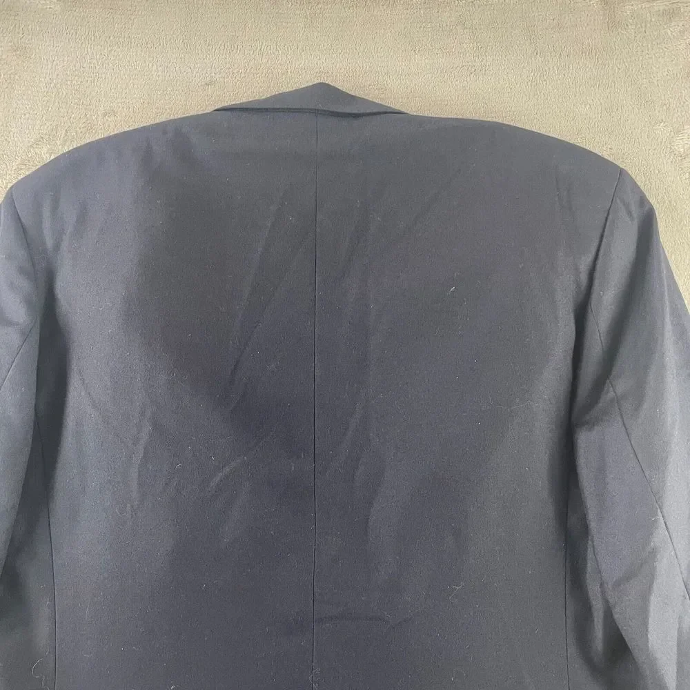 John‎ Varvatos Blazer Men 46R Blue Wool Two-Button Front Lined Sport Coat Jacket
